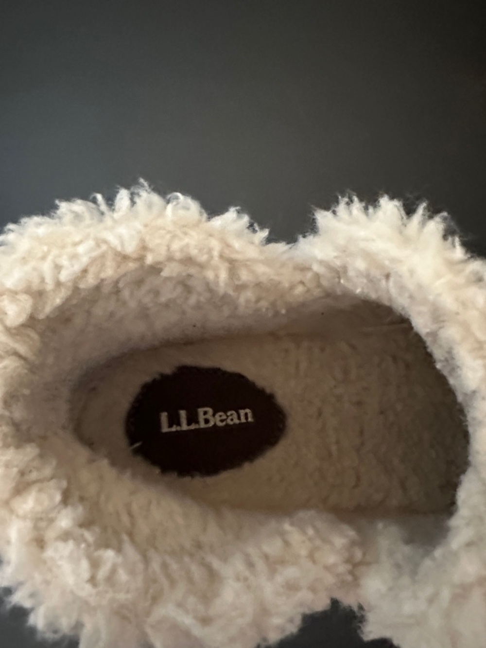L.L. Bean Brown Suede Sherpa-Trim Slip-On Moccasins - Picture 4 of 7